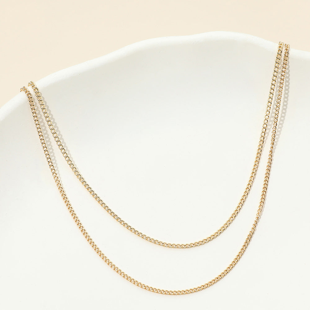 Madeline Love Gold Gold Dipped Double Layered Curb Chain Necklace