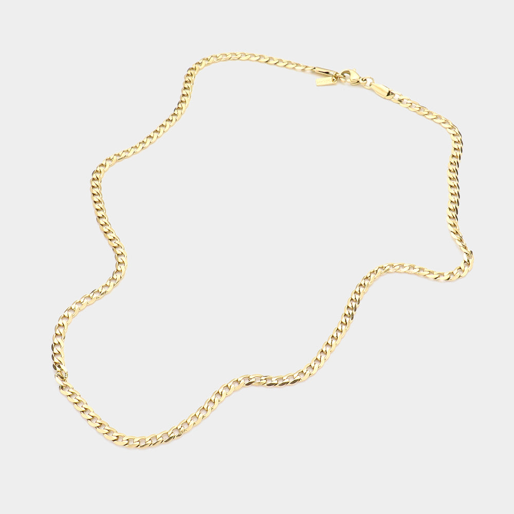Madeline Love Gold 20 INCH, 4mm Stainless Steel Diamond Cut Cuban Chain Necklace - Necklaces - extra