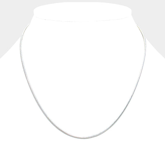 Madeline Love Silver 16 INCH Thin metal round omega necklace - Necklaces