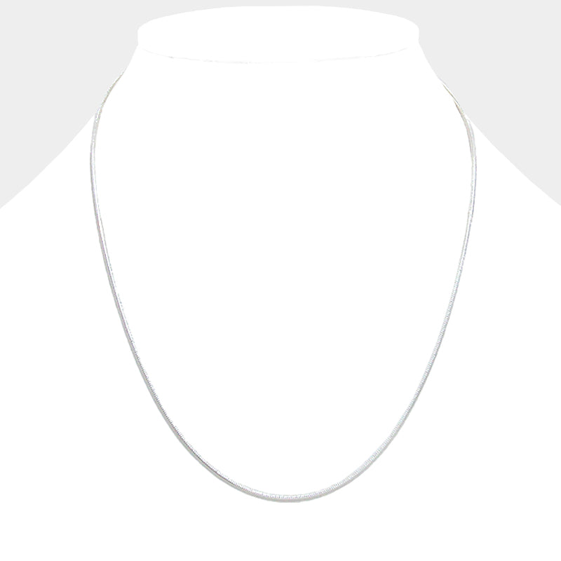 Madeline Love Silver 18 INCH Thin metal round omega necklace - Necklaces
