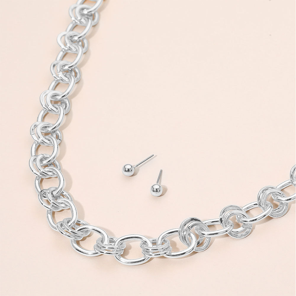 Madeline Love Rhodium Chunky Link Chain Necklace