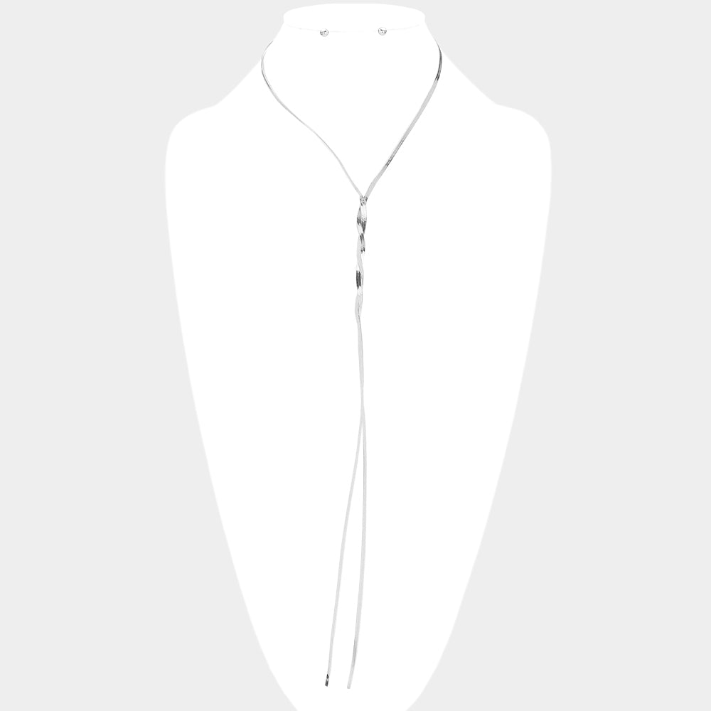Madeline Love Rhodium Snake Chain Metal Necklace - Necklaces