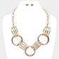 Madeline Love Gold Abstract Triple Metal Wire Ring Link Statement Necklace - Necklaces
