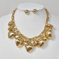 Madeline Love Gold Chunky Puffy Metal Heart Charm Embellished Necklace - Necklaces - extra