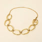 Madeline Love Gold Stainless Steel Bold Oval Link Toggle Necklace - Necklaces