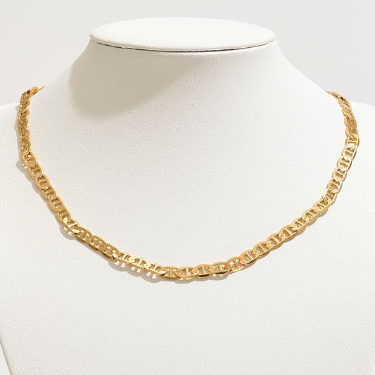 Madeline Love Gold Gold Dipped Bold Flat Mariner Link Chain Necklace - Necklaces