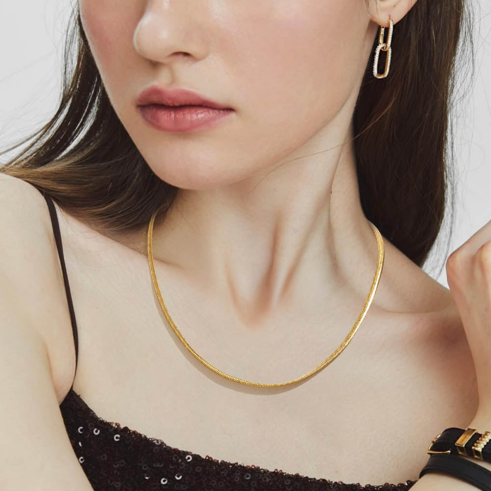 Madeline Love Gold Gold Dipped Sleek Snake Chain Necklace - Necklaces