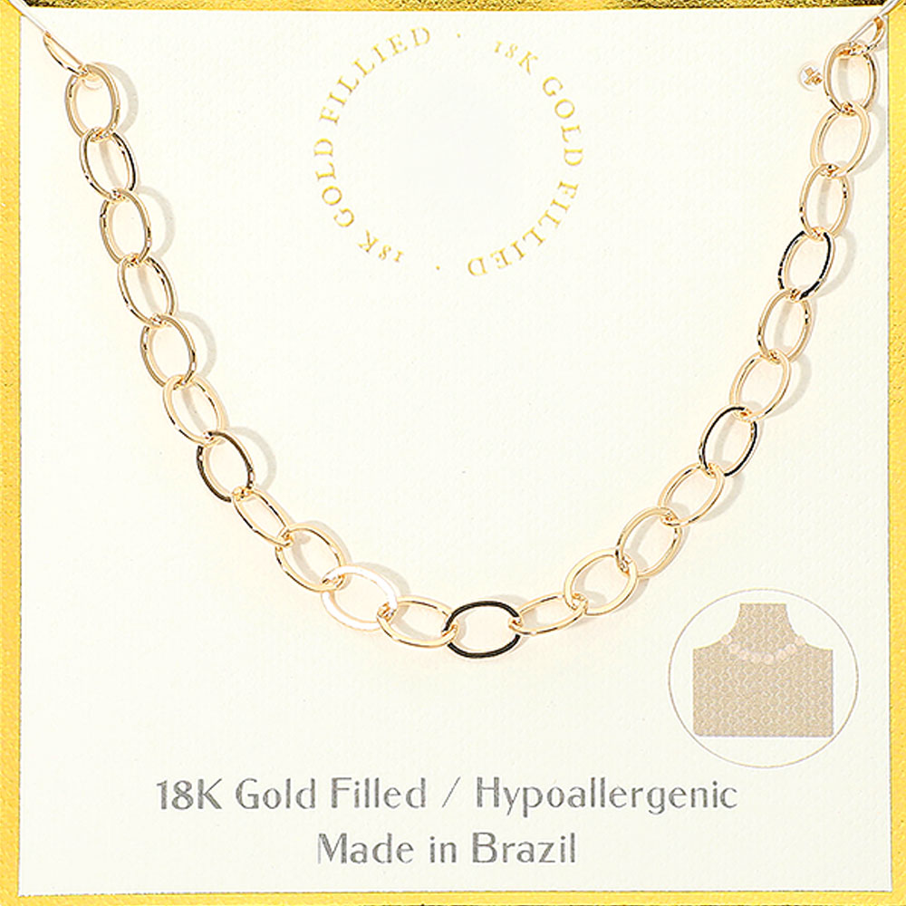 Madeline Love Gold 18K Gold Filled Oval Link Chain Necklace
