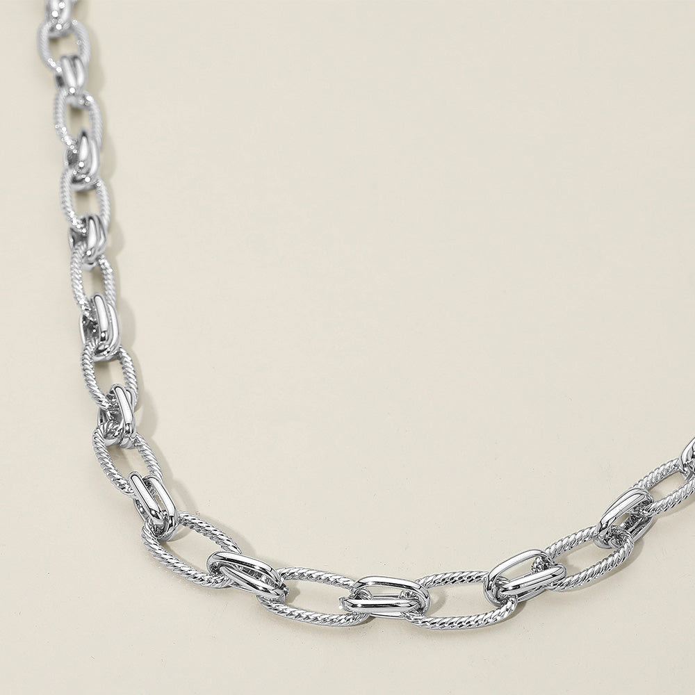 Madeline Love Rhodium 14K Gold Plated Rope Link Chunky Chain Necklace - Necklaces