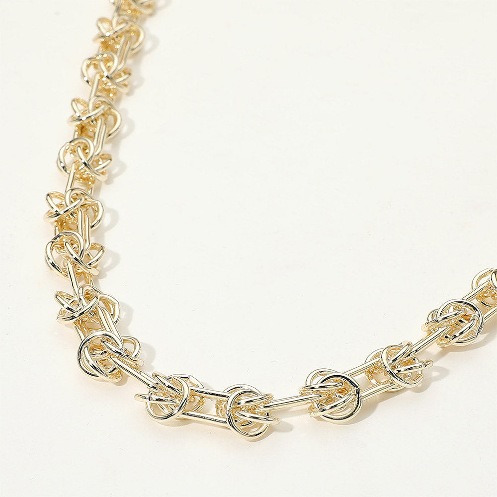 Madeline Love Gold 14K Gold Plated Knot Link Chunky Chain Necklace