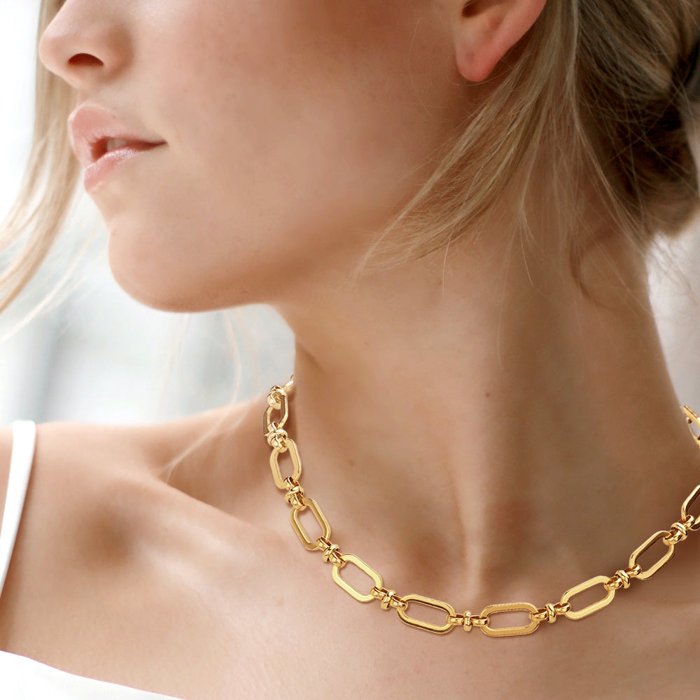 Madeline Love Gold 18K Gold Dipped Stainless Steel Premium Handmade Chain Necklace