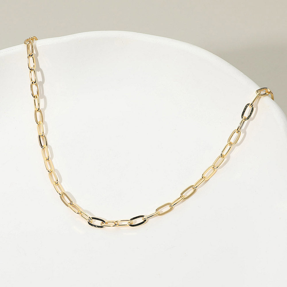 Madeline Love Gold 18K Gold Filled Oval Paperclip Chain Necklace