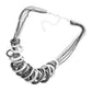 Madeline Love Multi, Worn Silver Antique Metal O-Ring Stacked Necklace - Necklaces - desc