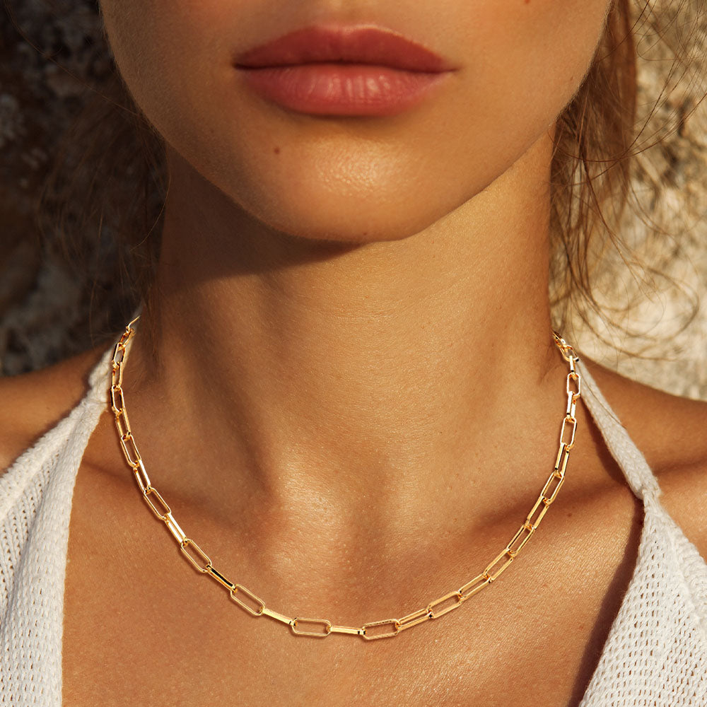 Madeline Love Gold Gold Dipped Brass Metal Chain Link Necklace
