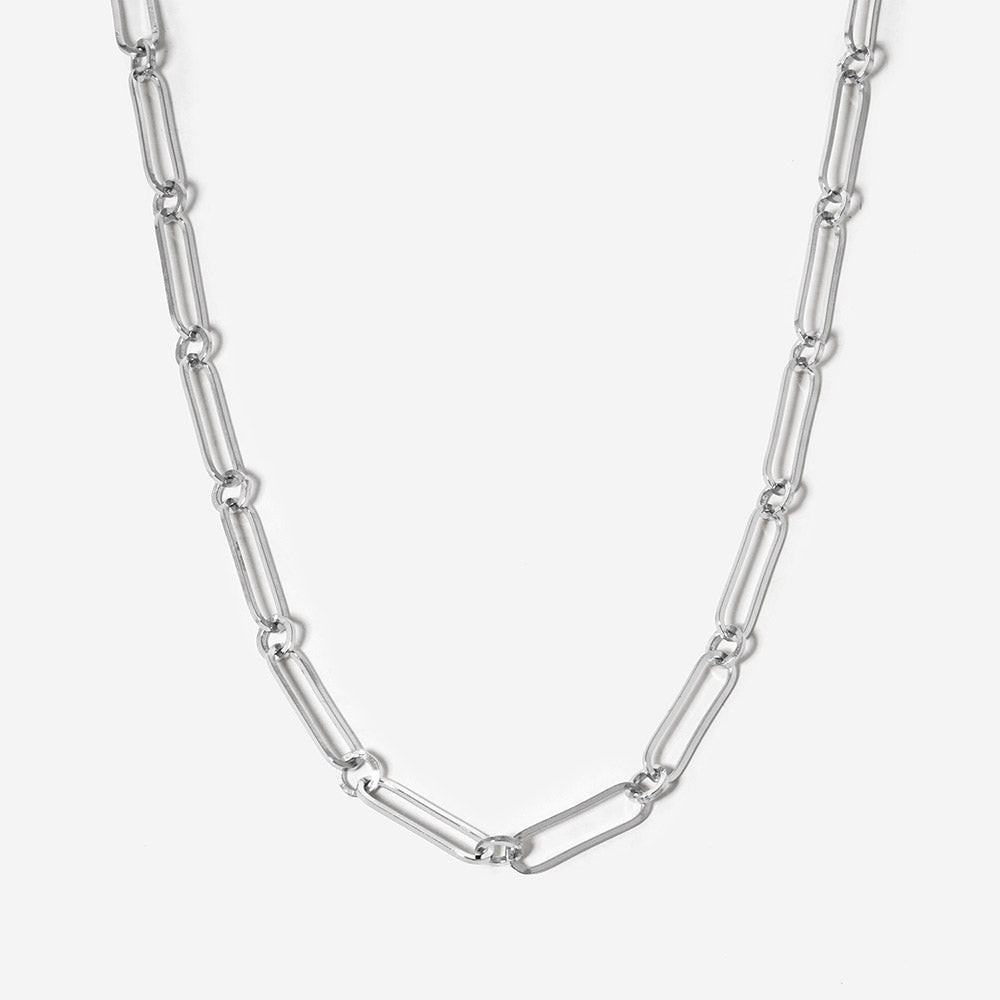 Madeline Love Rhodium Gold Dipped Paperclip Chain Necklace