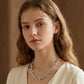 Madeline Love Rhodium White Gold Dipped Bold Beaded Paperclip Chain Necklace