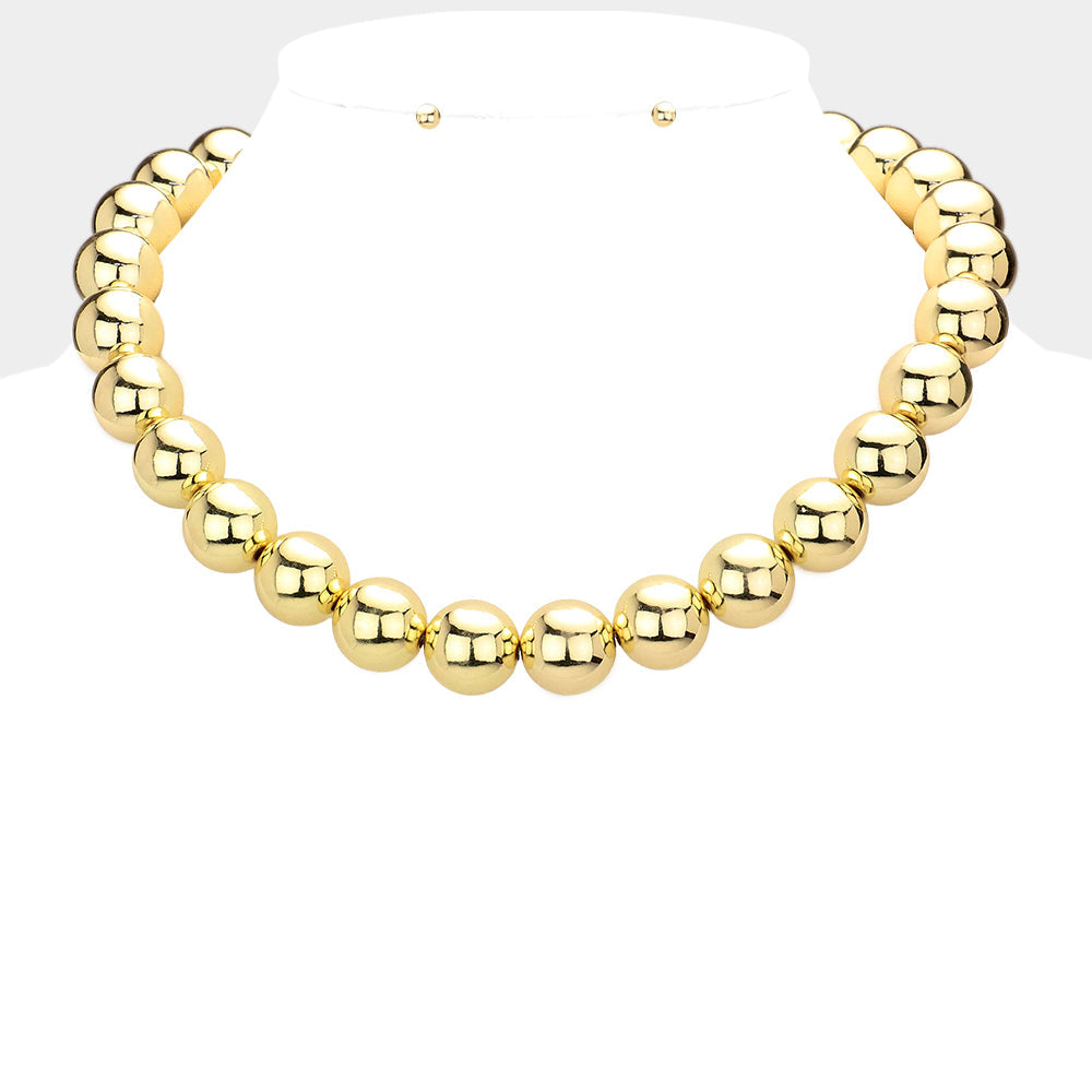 Madeline Love Gold Metal Ball Cluster Necklace - Necklaces