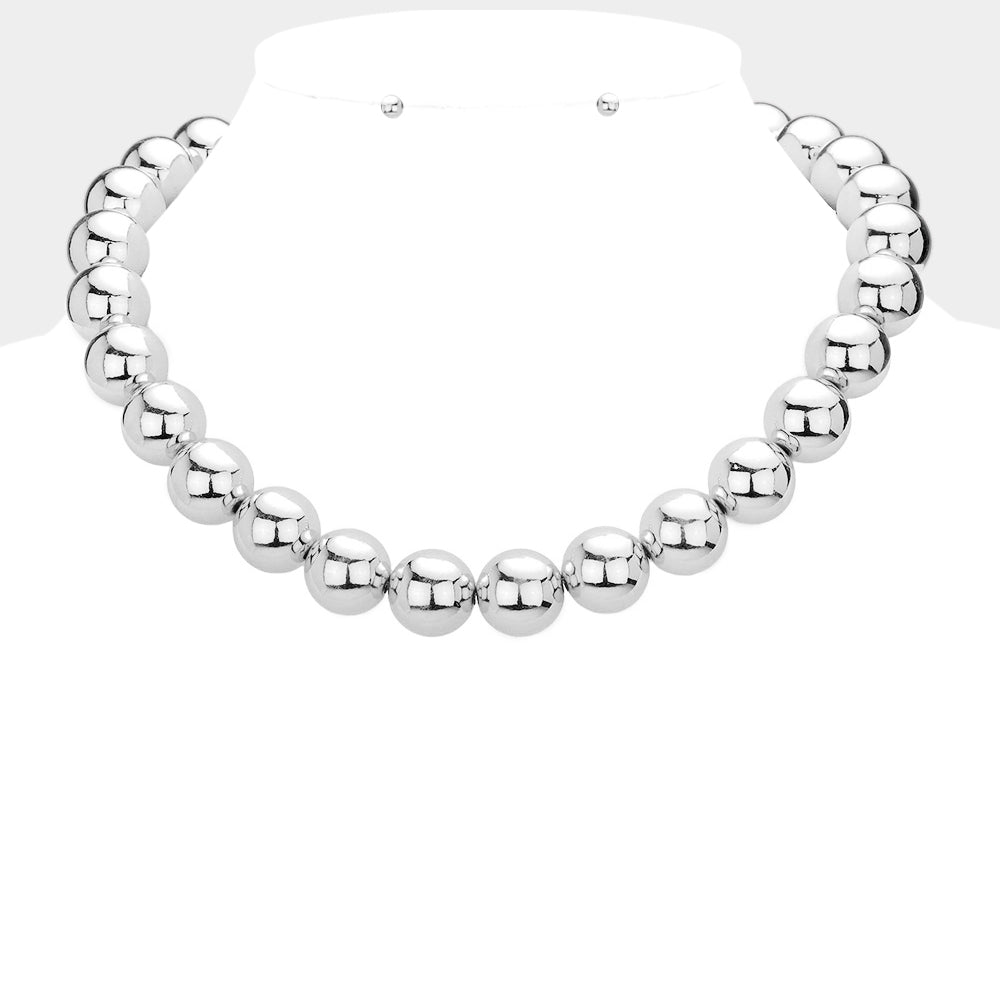 Madeline Love Rhodium Metal Ball Cluster Necklace - Necklaces