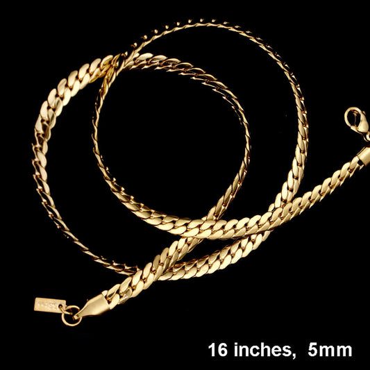 Madeline Love Gold 16 INCH, 5mm Stainless Steel Metal Chain Necklace - Necklaces