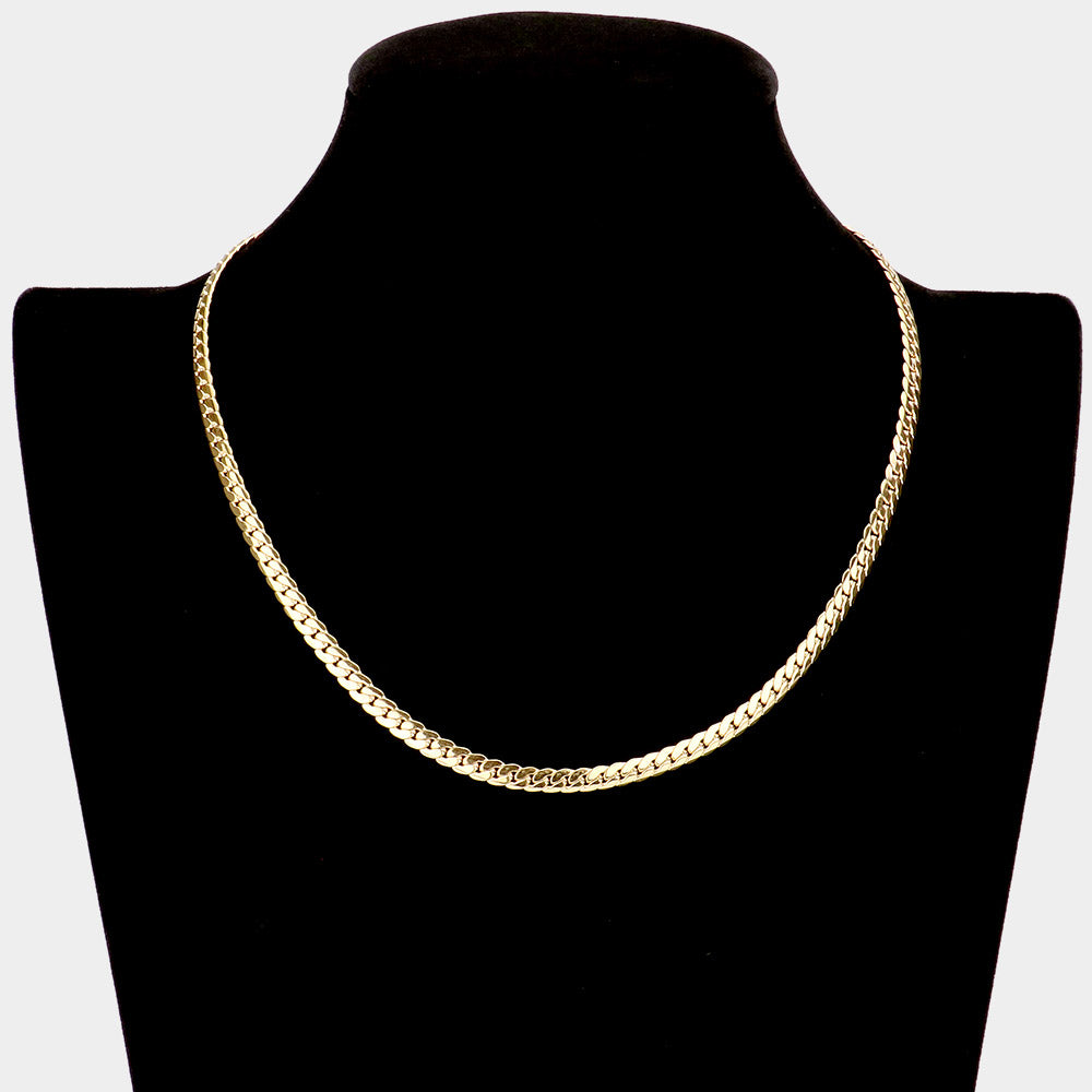 Madeline Love Gold 16 INCH, 5mm Stainless Steel Metal Chain Necklace - Necklaces - desc