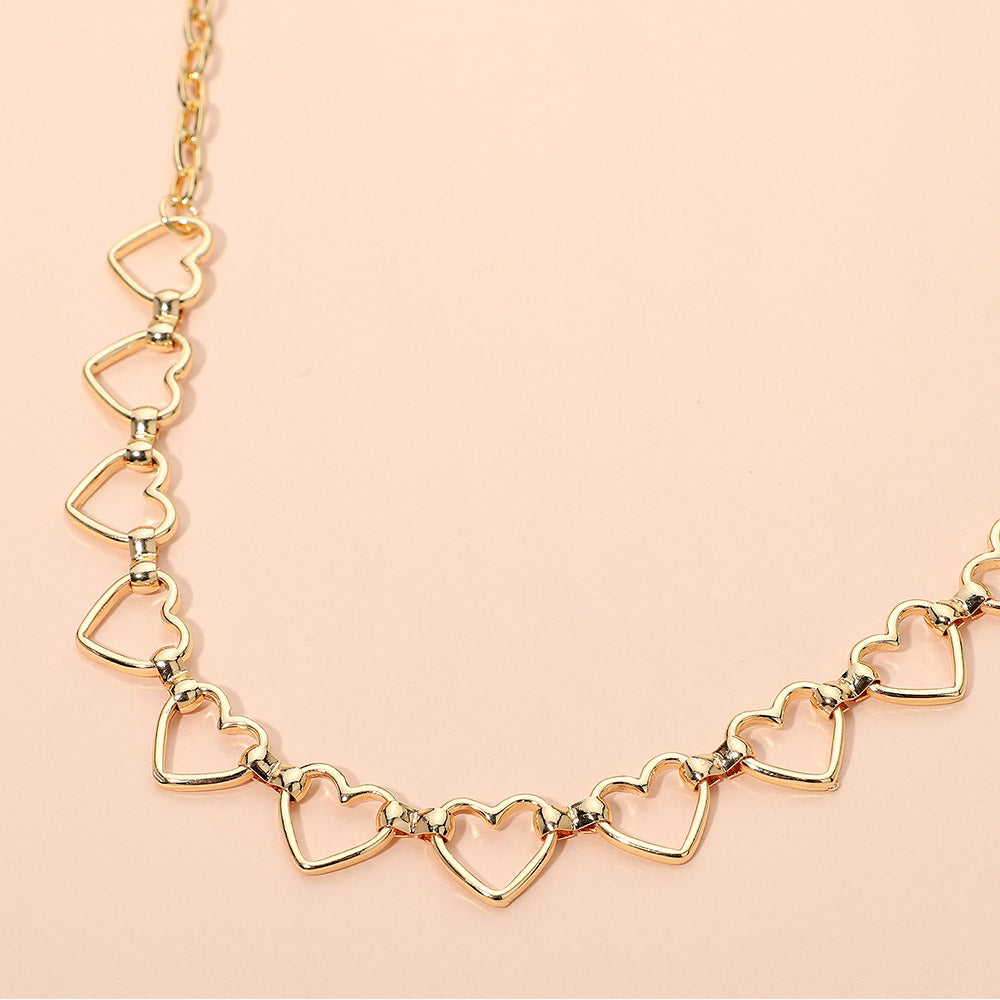 Madeline Love Gold Open Metal Heart Link Chain Necklace