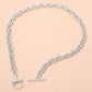 Madeline Love Worn Silver Twisted Link Toggle Chunk Chain Necklace - Necklaces - extra