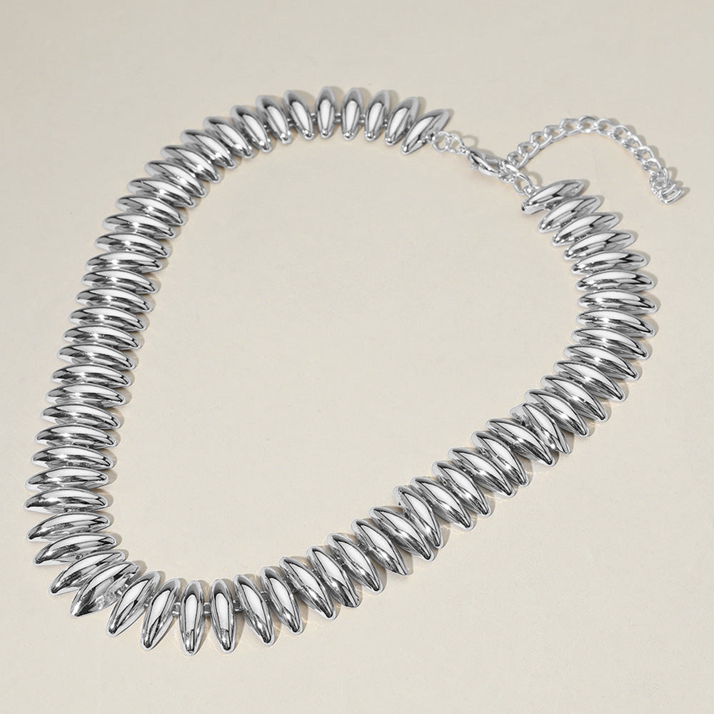 Madeline Love Rhodium Edgy Metal Spike Link Necklace