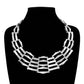 Madeline Love Silver Bold Geometric Metal Bar Link Layered Necklace - Necklaces - extra