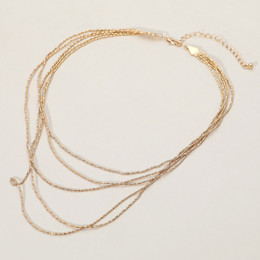 Madeline Love Gold Multi Layered Brass Chain Necklace