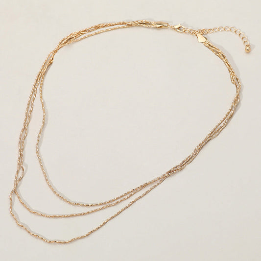 Madeline Love Gold Triple Layered Brass Chain Necklace
