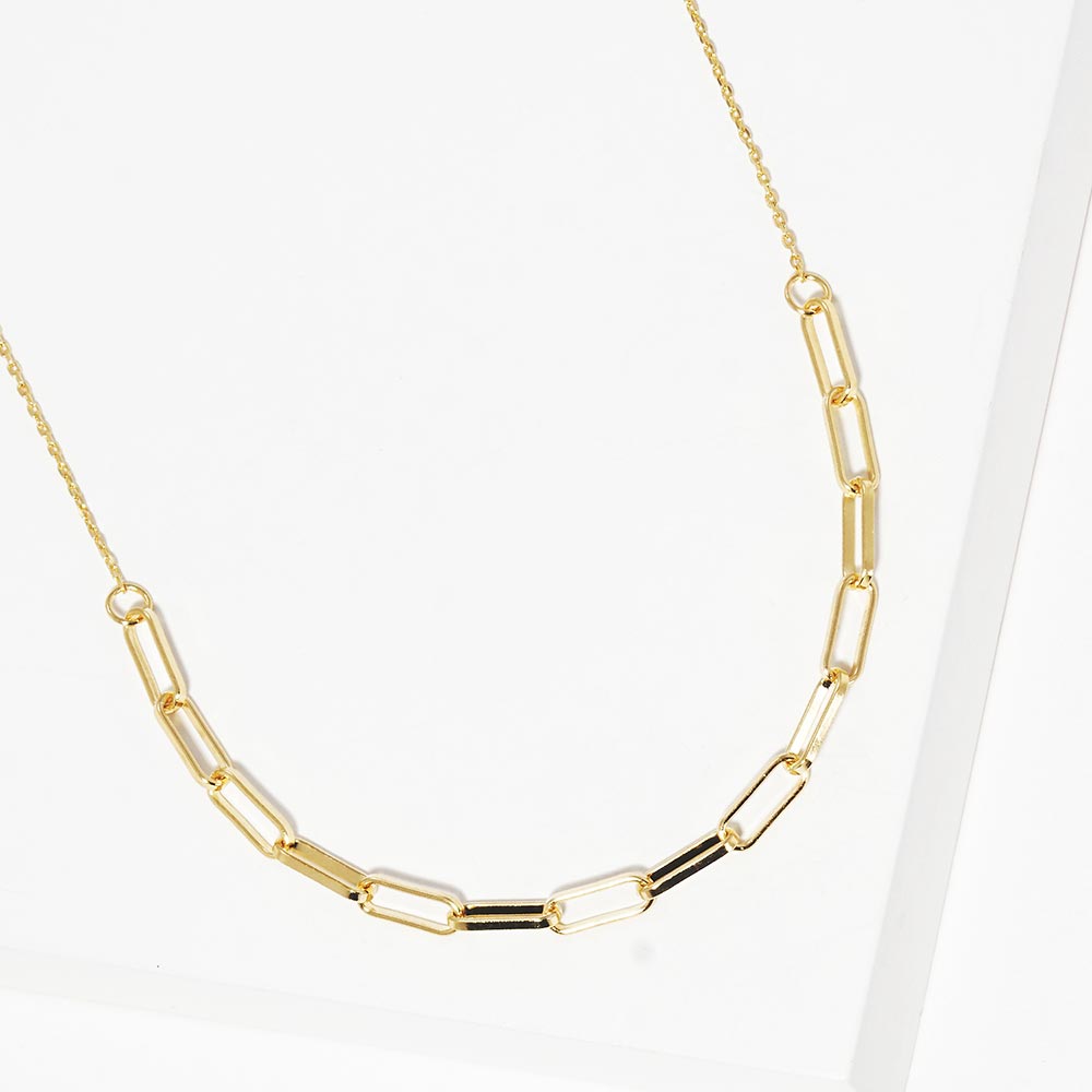 Madeline Love Gold Gold Dipped Open Metal Oval Link Necklace