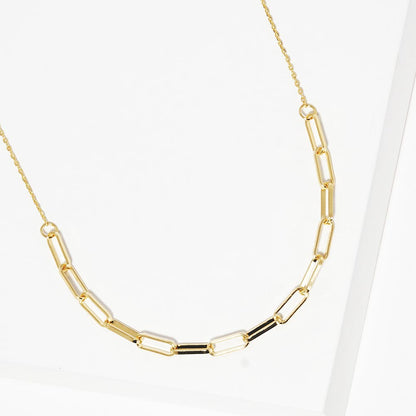 Madeline Love Gold Gold Dipped Open Metal Oval Link Necklace