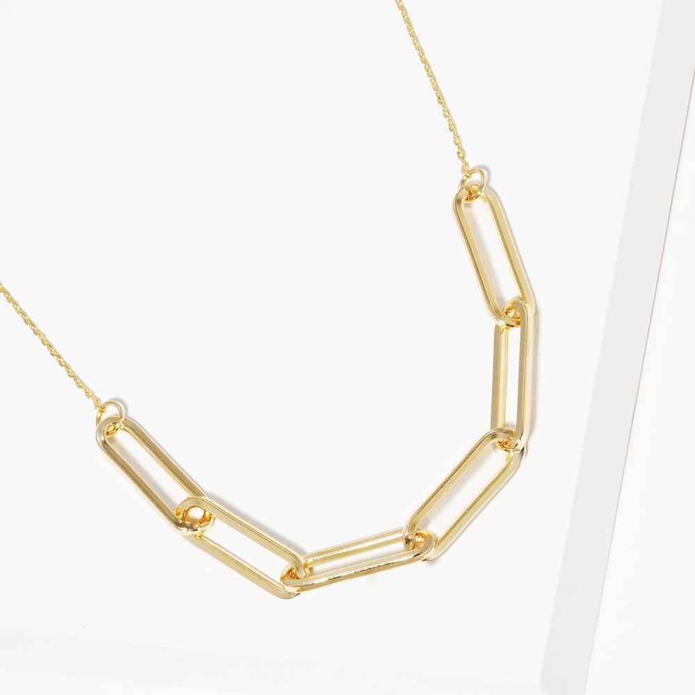 Madeline Love Gold Gold Dipped Open Metal Oval Link Necklace
