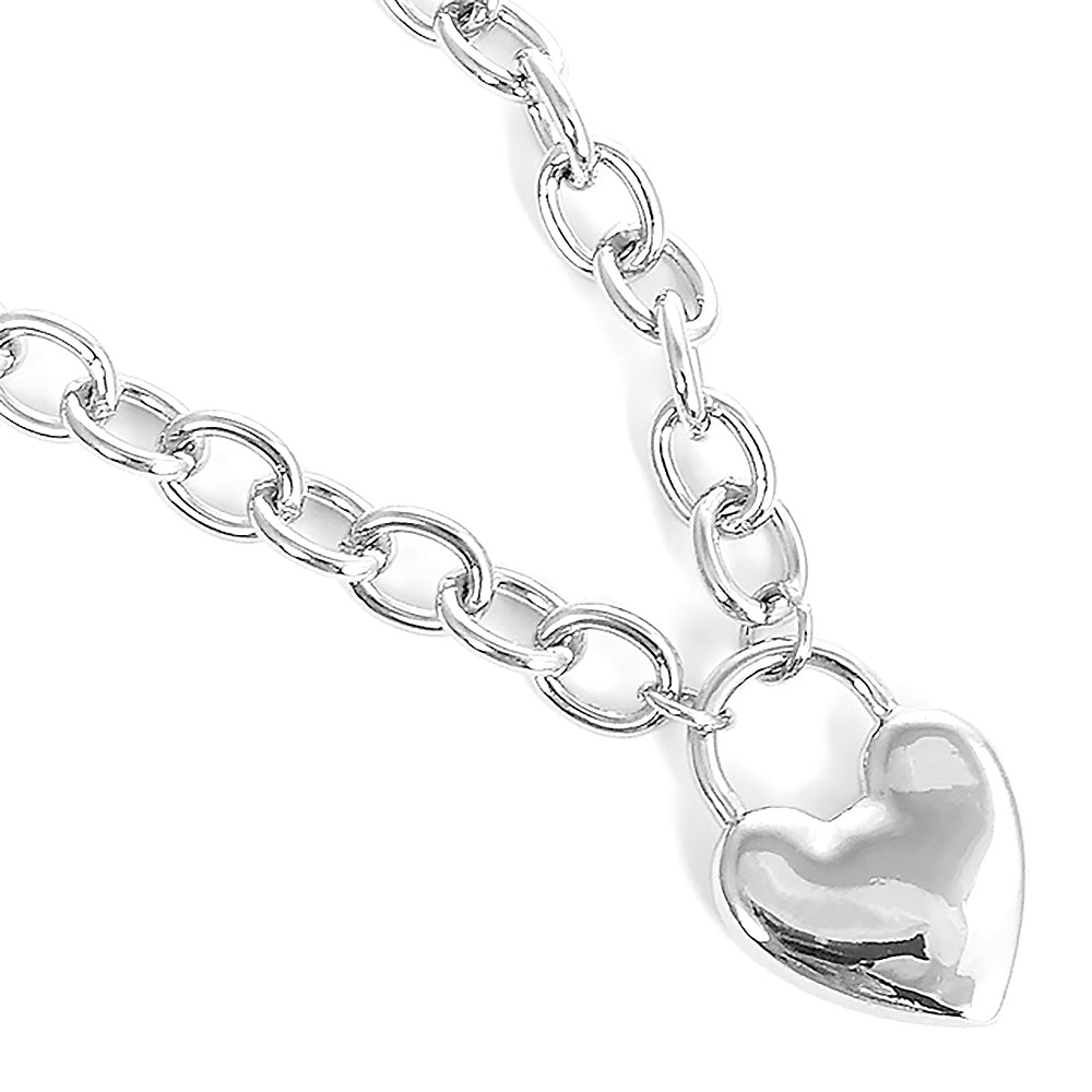 Metal Heart Lock Pendant Necklace