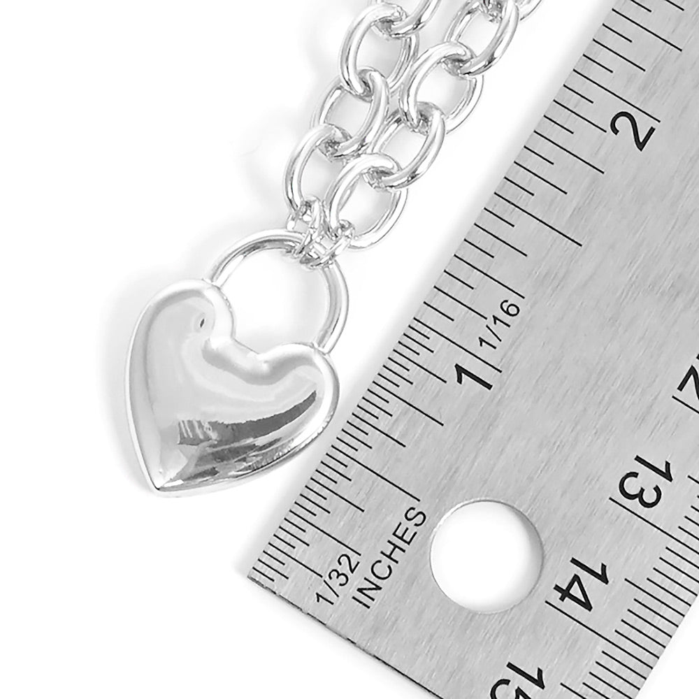 Metal Heart Lock Pendant Necklace - Necklaces
