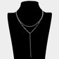 Madeline Love Rhodium Brass Metal Open Metal Link Double Layered Y Necklace - Necklaces - desc