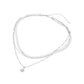 Madeline Love Silver, White Gold White Gold Dipped Sunburst Charm Pendant Herringbone Chain Layered Necklace - Necklaces - extra