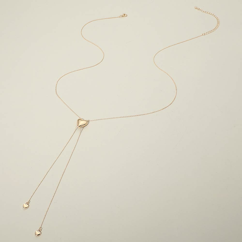 Madeline Love Gold Heart Charm Accent Drop Necklace - Necklaces