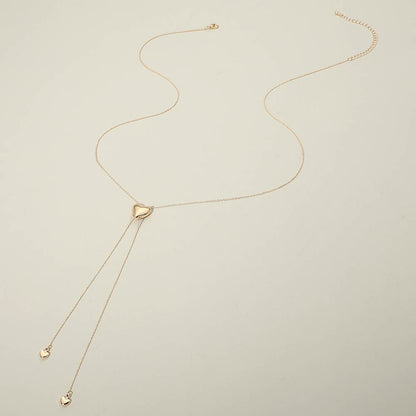 Madeline Love Gold Heart Charm Accent Drop Necklace - Necklaces