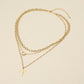 Madeline Love Gold 18K Gold Dipped Cross Pendant Heart Charm Accent Mixed Chain Layered Necklace - Necklaces - desc
