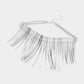 Madeline Love Rhodium Curved metal bar fringe armor necklace - Necklaces - desc