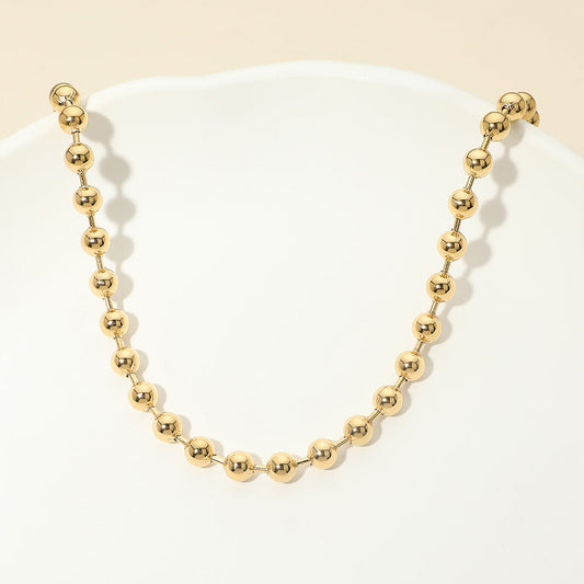 Madeline Love Gold Stainless Steel Beaded Chain Necklace