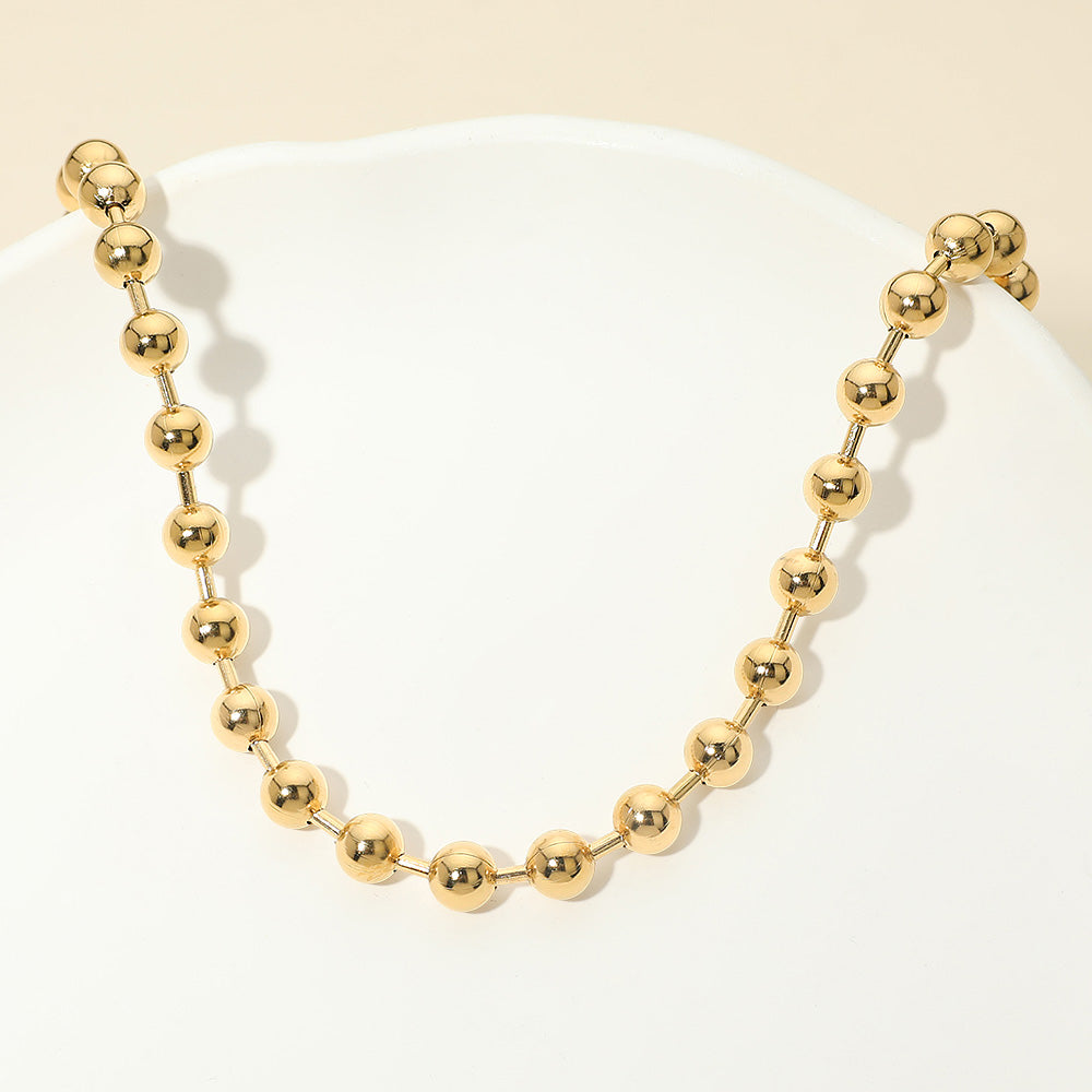 Madeline Love Gold Stainless Steel Beaded Chain Necklace