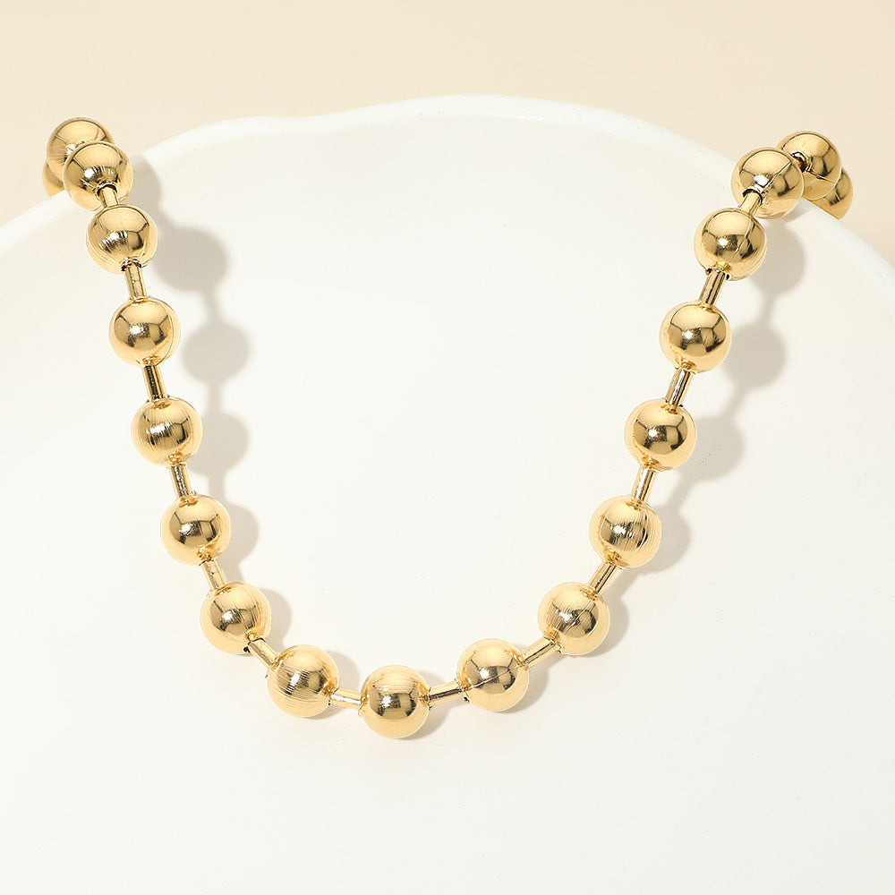 Madeline Love Gold Stainless Steel Chunky Beaded Chain Necklace