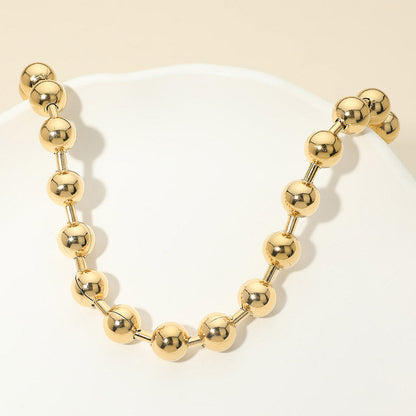 Madeline Love Gold Stainless Steel Chunky Beaded Chain Necklace