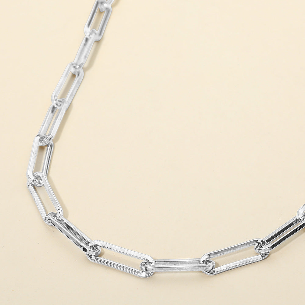 Madeline Love Silver Paperclip Chain Necklace - Necklaces