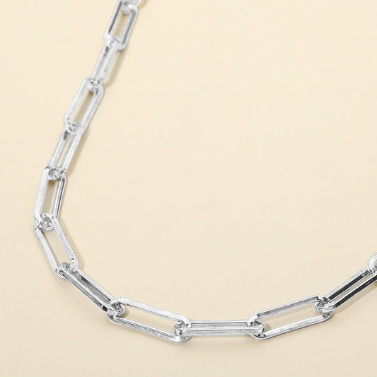 Madeline Love Silver Paperclip Chain Necklace - Necklaces