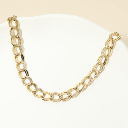 Madeline Love Gold Stainless Steel Textured Link Chain Necklace
