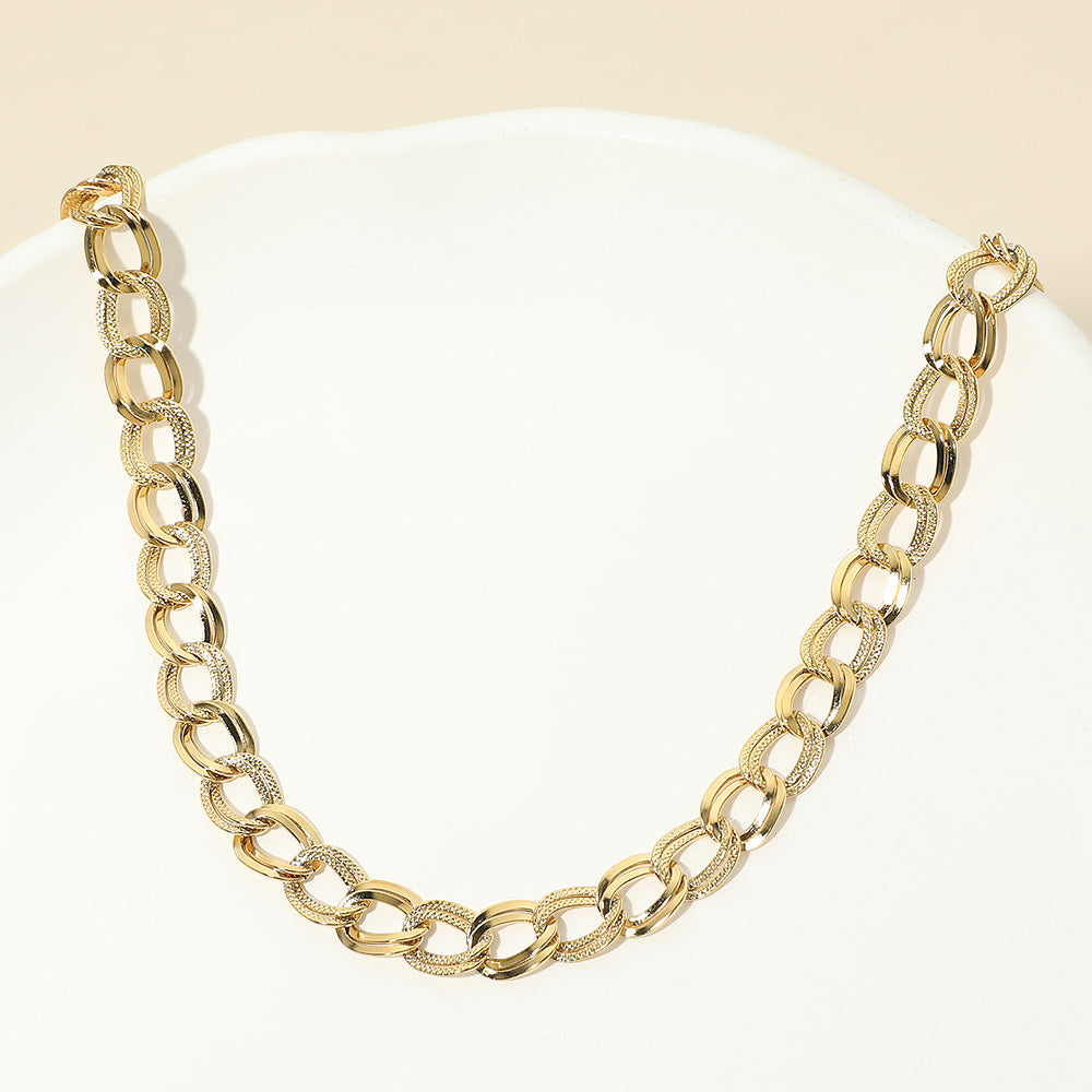 Madeline Love Gold Stainless Steel Textured Link Chain Necklace