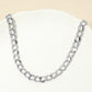 Madeline Love Silver Stainless Steel Textured Link Chain Necklace